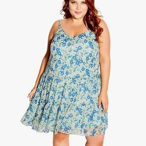 NWT CCX by City Chic- "Innocent" dress, Seafoam floral Print